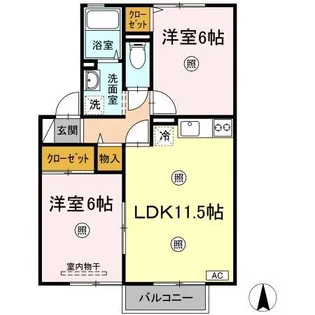 クレールシャトー吉田 C棟【2階】の間取り