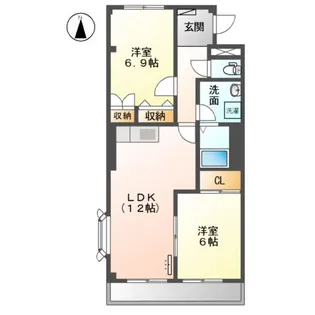 ベルグランデ高柳【1階】の間取り