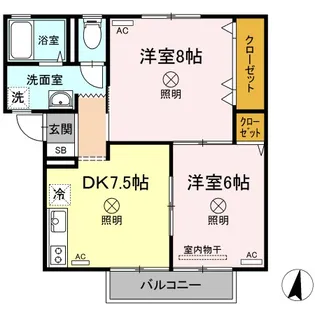 シャトル春水 A棟【2階】の間取り