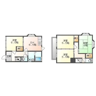 岡山県岡山市南区大福【テラスハウス】の間取り