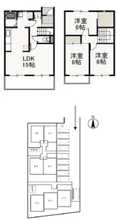 岡山県岡山市北区津島西坂1丁目【タウンハウス】の間取り