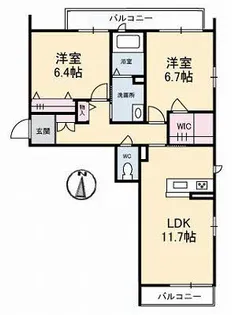 プリティーウーマンA棟【3階】の間取り