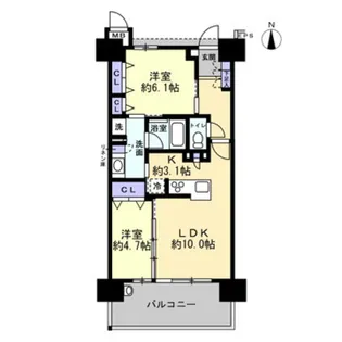 ポレスター中仙道ザ・ブライト【9階】の間取り