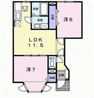 サンセ−ルK・Y A【1階】の間取り