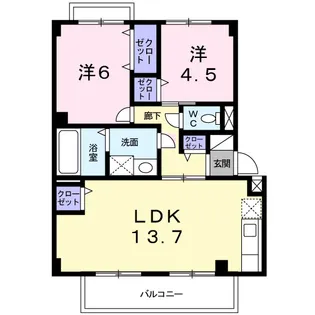 パルテールⅡ【2階】の間取り