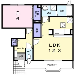 イースト・ユニゾン【1階】の間取り