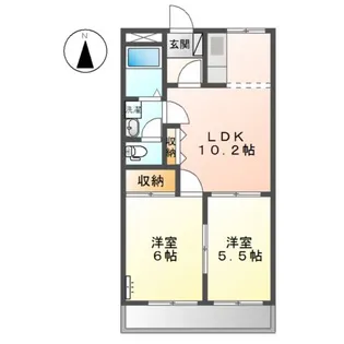 パープルメゾン弐番館【2階】の間取り