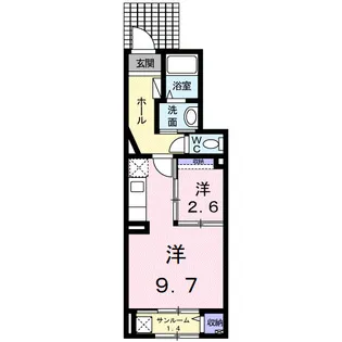 ビサイド ミツ【1階】の間取り