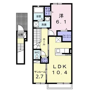レトワール あかいわ【2階】の間取り