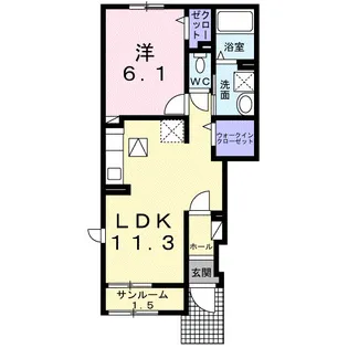ドミール コウナン【1階】の間取り