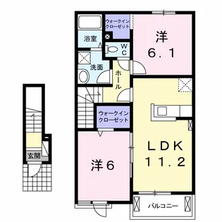 メローライフ D【2階】の間取り