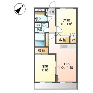 プロニティ オオフク弐番館【2階】の間取り