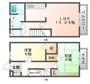 岡山県岡山市中区円山【タウンハウス】の間取り