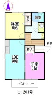 トゥインクル島村B【2階】の間取り