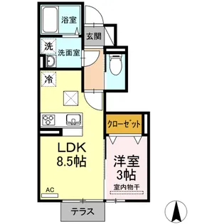 pecher奥田【1階】の間取り