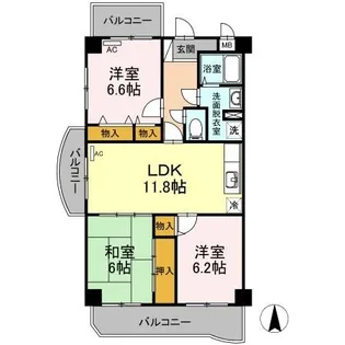 パークサイドHIRATA【2階】の間取り