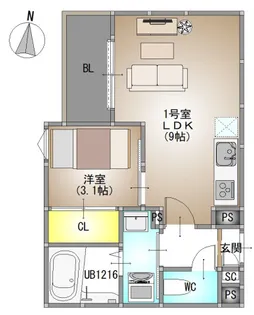 REGALEST 庭瀬I【3階】の間取り