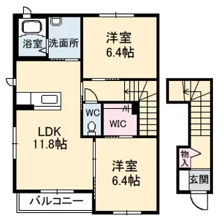 ハイツアンジェリー B棟【2階】の間取り