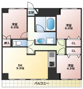 アンシャンテ岡山【4階】の間取り