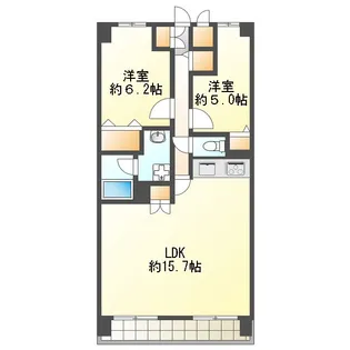 ル・サンク西市【5階】の間取り