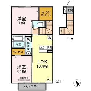 岡山県岡山市南区南輝2丁目【アパート】の間取り