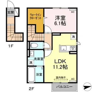 岡山県岡山市南区福富西2丁目【アパート】の間取り