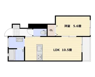 cocoru庭瀬【1階】の間取り
