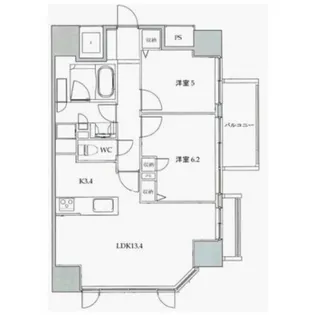 ライオンズタワー岡山表町【10階】の間取り