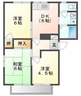 コーポ金光 A【1階】の間取り