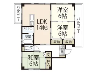フラワーハイツⅥ【1階】の間取り