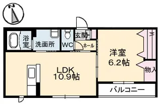 プラシス 壱番館【2階】の間取り
