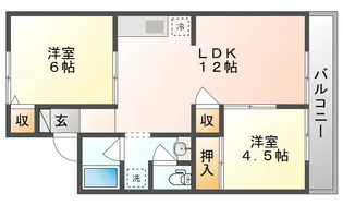 プロムナード中仙道Ⅰ【2階】の間取り