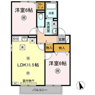 ひまわりハイツ A棟【1階】の間取り