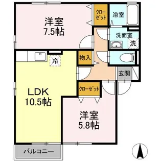 グランシャリオ【2階】の間取り