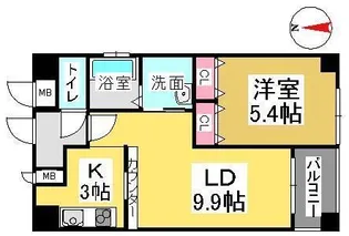 クレストシティ中井町【5階】の間取り
