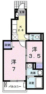 ノーブル中野【1階】の間取り