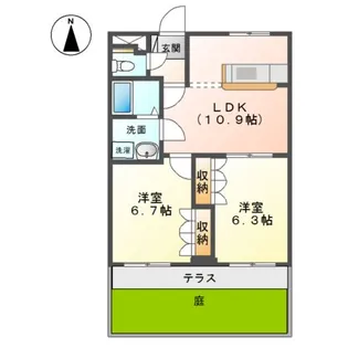 ブルーダイヤモンド【1階】の間取り