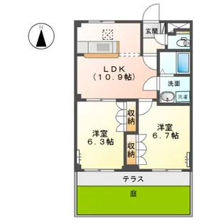 ブルーダイヤモンド【1階】の間取り