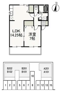 タウンハイツ山崎 B【1階】の間取り