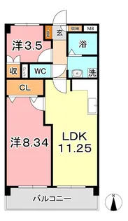 厚生町クラウンズマンション【10階】の間取り