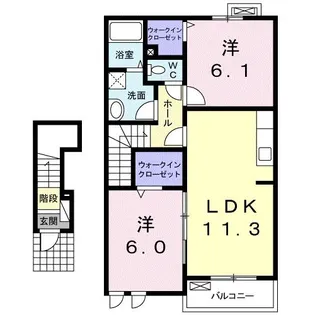 カルムB棟【2階】の間取り