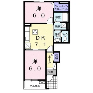 ハーモニーツネヤマ【1階】の間取り