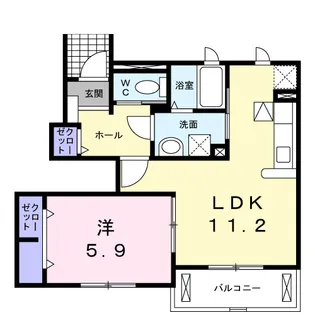サンメゾン津高【1階】の間取り