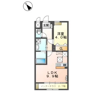 仮)シェルル・ユーロピュア高島新屋敷【1階】の間取り