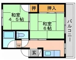 旭畔マンション【3階】の間取り