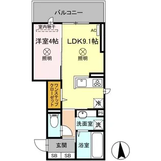 D-ROOM大元駅前【3階】の間取り