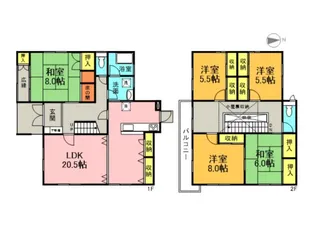 岡山県岡山市中区高島新屋敷【一戸建】の間取り