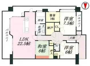 フローレンス柳川筋グランドアーク【2階】の間取り