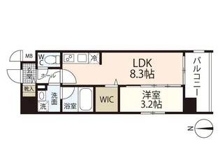 レジデンスカープ南中央町【7階】の間取り