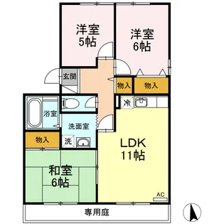 ニューカースル A棟【1階】の間取り